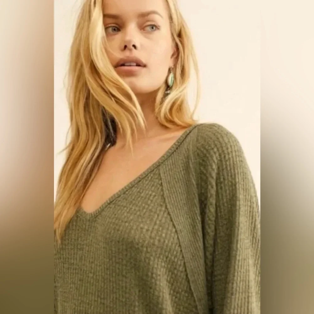 NWT Free People Santa Clara Oversized Thermal Shirt
